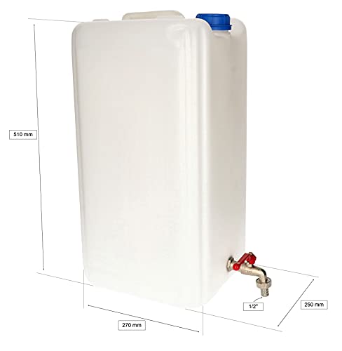 KOTARBAU® Depósito de agua de plástico para agua potable con grifo de metal x L (30 L)
