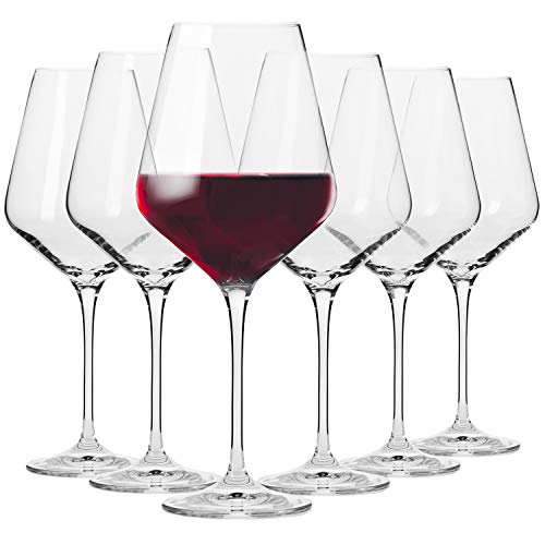 Krosno Copas de Vino Tinto | 490 ML | Avant-Garde Collection | Perfectos para Uso en Casa, Restaurante y en Fiestas | Apto para Microondas y Lavavajillas