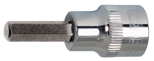 KS Tools 918.1609 Chrome Plus - Llave de vaso (punta para tornillos con muesca hexagonal de 9 mm, 1/2", corta)