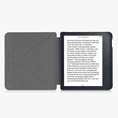 kwmobile Carcasa Compatible con Kobo Libra 2 - Funda magnética de Origami para e-Book - Ciervo con la Aurora Boreal Turquesa/Azul/Negro