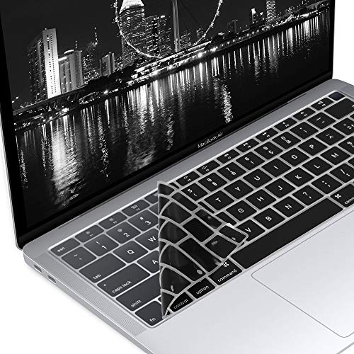 kwmobile Protector Silicona Compatible con Teclado (Francia, Bélgica) para Apple MacBook Air 13" 2018 2019 2020 (A1932) Negro