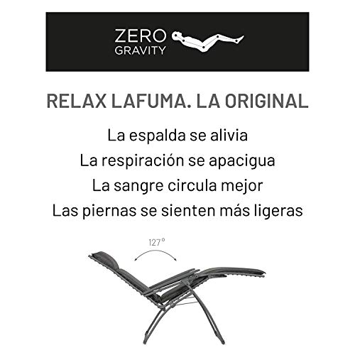 LAFUMA MOBILIER Tumbona Relax, Plegable y Ajustable, Sistema de Cordones, RSXA, Texplast, Color: Castaño, LFM2045-9147