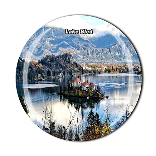 Lago Bled Eslovenia - Imán para nevera (cristal, recuerdo turístico), diseño de recuerdo