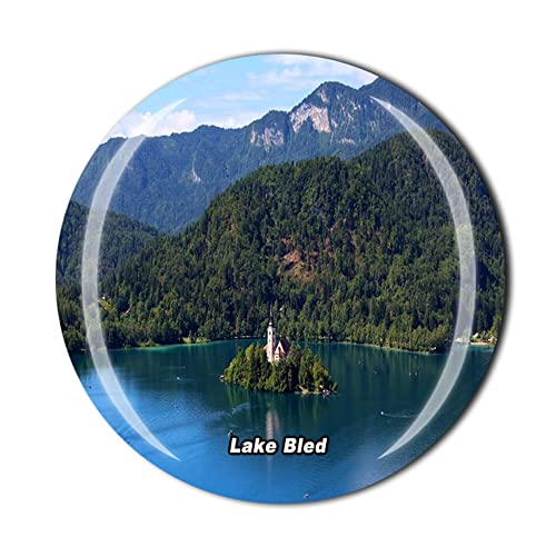 Lago Bled Eslovenia - Imán para nevera (cristal, recuerdo turístico), diseño de recuerdo