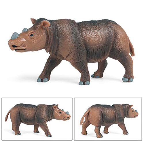 Lamdoo simulación sólida estática Modelo de Animal Salvaje Adornos Realista Rinoceronte de Sumatra