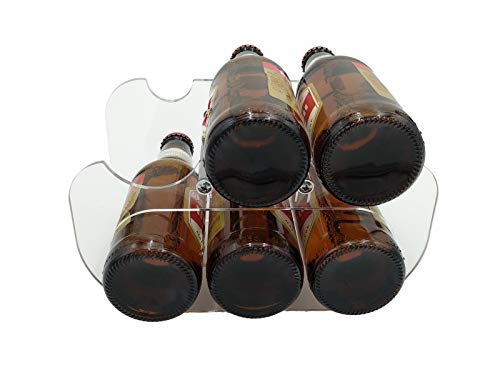 Laserplast Botellero Cervezas 250 ml. para frigorífico de metacrilato Transparente - Capacidad 6 Botellas 1/5 - Soporte botellines de Cerveza en acrílico (1 Unidad)
