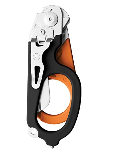 LEATHERMAN, Raptor Response - Tijeras de emergencia con cortador de correa y interruptor de cristal, color negro y naranja con funda utilitaria