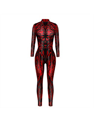 Leezeshaw Disfraz de superhéroes de Venom para mujer, disfraz de Halloween 3D Venom Carnage Lycra Unitard Enterizo para mujer S-XL