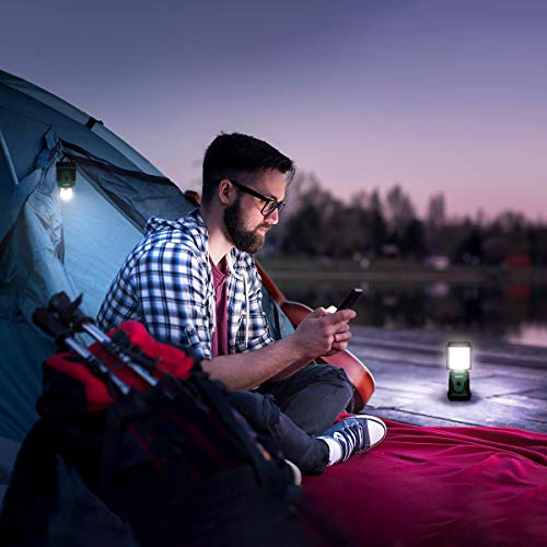 Lepro Linterna de Camping LED, Lámpara de Camping 350 LM (no incluida batería), Farol Camping Regulable 4 Modo de iluminación, Luz de Emergencia LED para Camping, Senderismo, Pesca, etc, Pack of 2