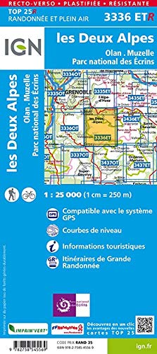Les Deux Alpes / Olan / Muzelle /PNR des Ecrins 2018 (Top 25R & série bleue - Carte de randonnée - Plastifiée et résistante)