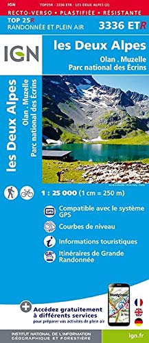 Les Deux Alpes / Olan / Muzelle /PNR des Ecrins 2018 (Top 25R & série bleue - Carte de randonnée - Plastifiée et résistante)