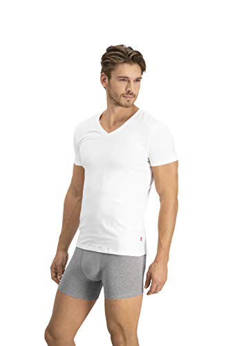 Levi's Levis Men V-Neck 2p Camiseta, Blanco (White 300), S (Pack de 2) para Hombre