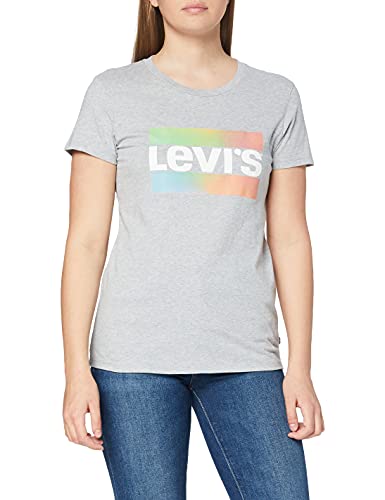 Levi's The tee Camiseta, Sptwr Logo Gradient Starstruck Heather Grey, M para Mujer