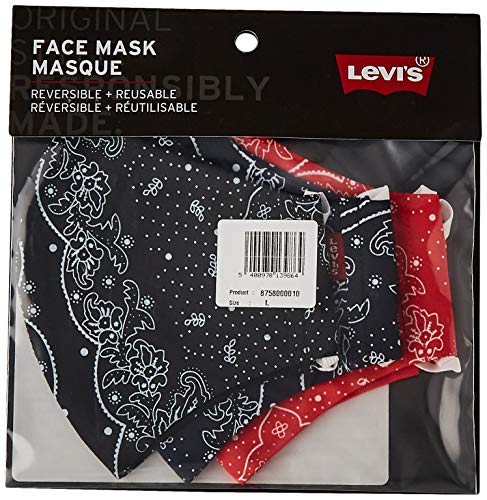 Levi's Unisex 3pk Reusable Face Cover Bandana, colore azul/negro/rojo S