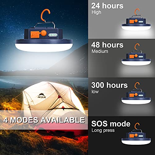 Linterna Camping LED, 9900mAh Power Bank Recargable Lámpara Camping ,Foco LED para Tienda, IP65 Impermeable Portátil Luz de Emergencia para Pesca,Senderismo,Apagón,Huracán (30)
