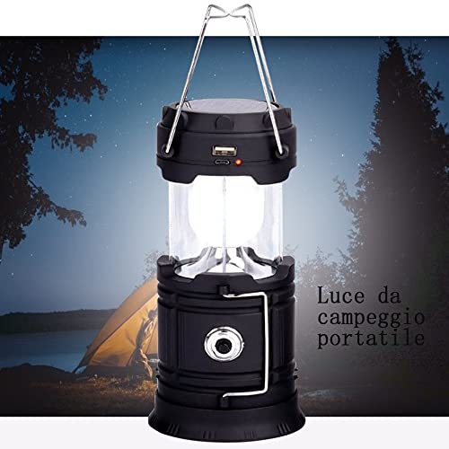 Linterna de Camping, Linterna LED lámpara Solar Camping Recargable Impermeable Luz de Emergencia, para emergencias Senderismo Pesca Senderismo