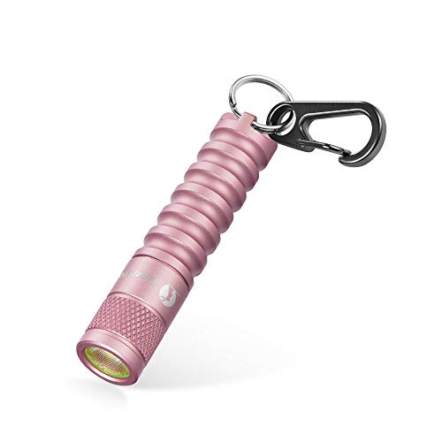 Linterna LED pequeña Lumintop EDC01 Mini de mano con llavero, 120 lúmenes, 3 modos, ajustable, IP68, resistente al agua, lámpara ligera para niños, exteriores, camping, senderismo, emergencias (rosa)