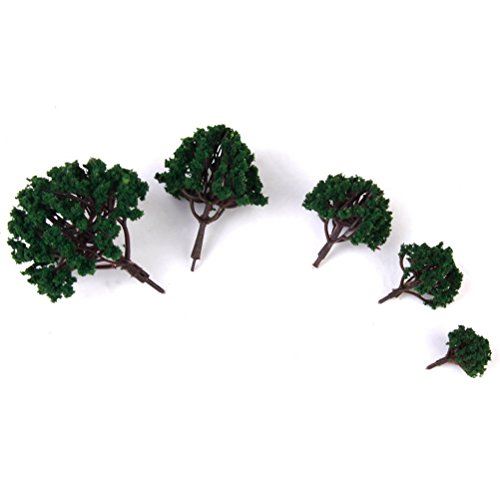 LIOOBO 20PCS Modelo árboles en Miniatura Paisaje Paisaje Tabla Verde Modelo árbol 3cm-8cm (Verde Oscuro)