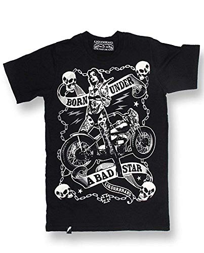 Liquor Brand - Camiseta para hombre – Biker Chick (negro) (S-XL). Negro S