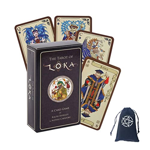 LiuGenPing Cartas del Tarot de LOKA Oracle,Tarot of LOKA,with Bag,Firend Game