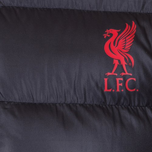 Liverpool FC - Plumífero Acolchado Oficial con Capucha - para Hombre - Negro - L