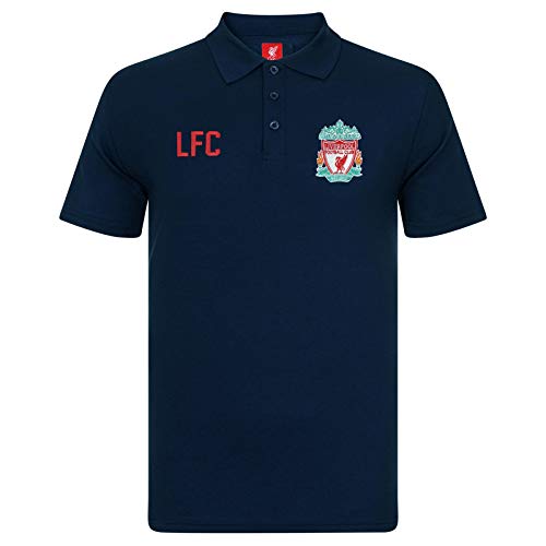Liverpool FC - Polo Oficial para Hombre - con el Escudo del Club - Azul Marino - 3XL