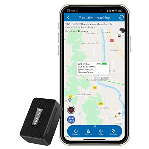 Localizador GPS para Coche Moto Bicicleta Niño Gato y Perros Mini GPS Tracker GPRS/gsm Imán de Seguimiento en Tiempo Real IP65 App Impermeable Geocercas para Android iOS Gratis de por Vida TK913