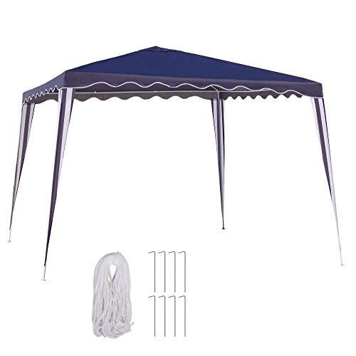 LOLAhome Carpa Cenador Gazebo Desmontable con ventilación Superior Azul de Acero de 300x300x250 cm