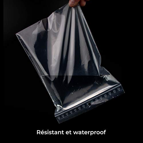 Lote de 100 bolsas con cierre zip, transparentes, plástico apto para alimentos (16 x 22 cm)