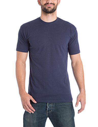 Lower East Camiseta con cuello redondo, Hombres, Blanco / Negro / Gris / Azul oscuro / Verde (paquete de 5), M