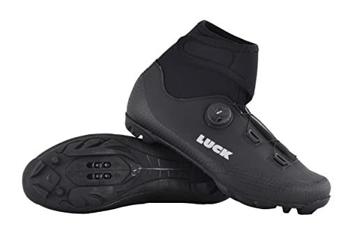 LUCK Fenix | Zapatillas MTB de Invierno para Hombre y Mujer | Botas Invierno de Ciclismo BTT (Negro, Numeric_48)