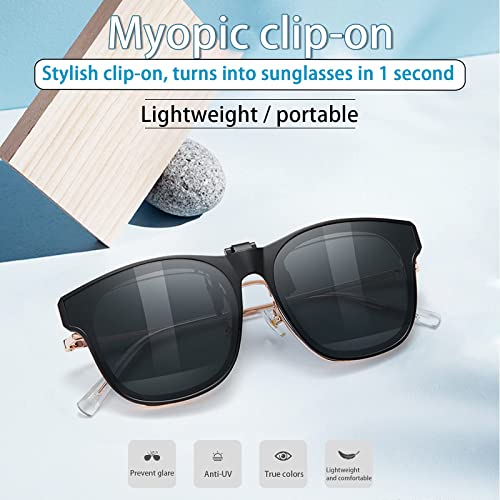 LUFF Gafas de sol polarizadas con clip Unisex-Elegantes y cómodos Clips Gafas de sol miopes para exterior / conducción / pesca (black)