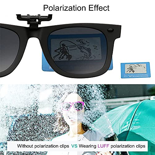 LUFF Gafas de sol polarizadas con clip Unisex-Elegantes y cómodos Clips Gafas de sol miopes para exterior / conducción / pesca (black)
