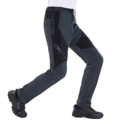 LUI SUI Pantalones para Caminar al Aire Libre para Hombre Pantalones de Senderismo Transpirables Ligeros a Prueba de Viento para Primavera Verano otoño