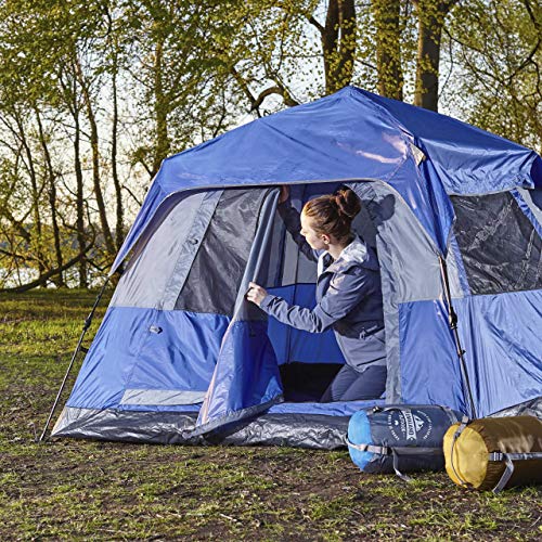 Lumaland Outdoor Pop Up Confort Tienda de campaña para 3 Personas Camping Festival 210 x 210 x 140 cm con Bolsa de Transporte - Azul