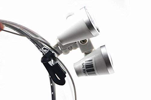 Lupas binoculares quirúrgicas de alta calidad con luz frontal 3,5 x 420 mm de color Plata