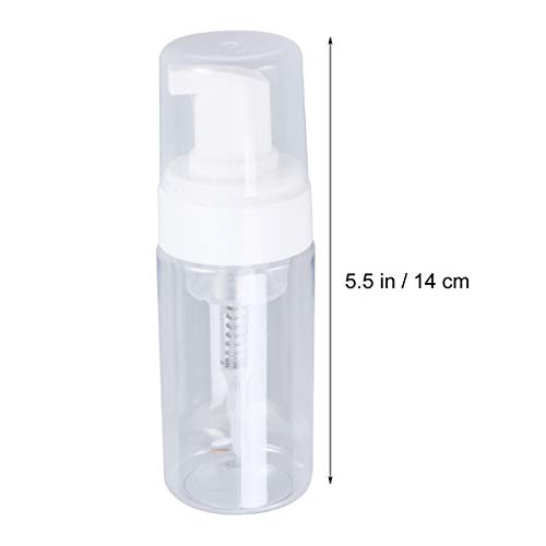 Lurrose Botella plástica bomba de 6Pcs 100ML, botella que hace espuma botella cosmética del viaje transparente,envases para el líquido limpiador facial de los champús