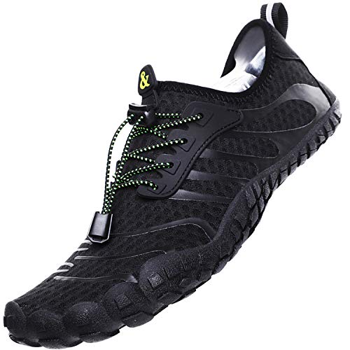 Lvptsh Zapatos de Agua para Hombre Zapatos de Playa Zapatillas Minimalistas de Barefoot Secado Rápido Calcetines de Piel Descalza Escarpines de Verano Deportes Acuáticos,Negro,EU42