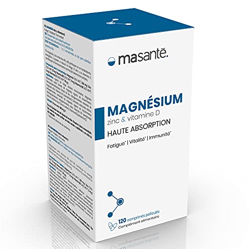 MA SANTÉ Magnesio 120 comprimidos | Complemento alimenticio vegano de alta absorción | Triple acción: reduce la fatiga - la vitalidad - la inmunidad