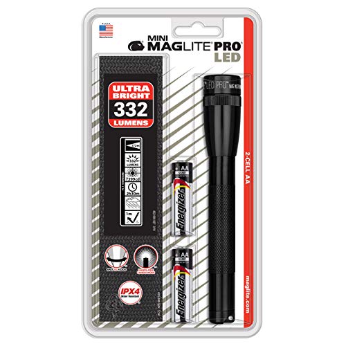 Mag-Lite Mini Pro SP2P01H Linterna LED, 332 Lumen, Negro