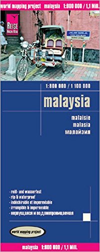 Malasia, mapa impermeable de carreteras. Escala 1:800.000 / 1:1.100.000 impermeable. Reise Know-How.: reiß- und wasserfest