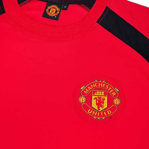 Manchester United FC - Camiseta Oficial de Entrenamiento - para niño - Poliéster - Rojo - 6-7 años