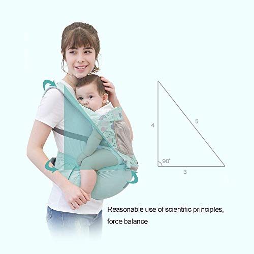 Manos G-Tree del hombro del recorrido libre del portador de bebé del niño, correas ajustables Bebés recién nacidos los bebés A Wrap Carrier hombres/mujeres-Verde