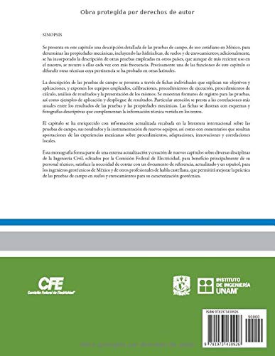 Manual de Diseño de Obras Civiles Cap. B. 2. 3 Pruebas de campo para determinar propiedades de los suelos y enrocamientos: Sección B: Geotecnia Tema 2: Mecánica de suelos