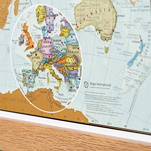 Maps International - Mapa rascable, edición de viaje, cartografía detallada al máximo - 42 x 29,7cm