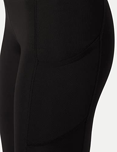 Marca Amazon - AURIQUE Mallas para Correr con Tiro Alto Mujer, Negro (Black), 44, Label:XL