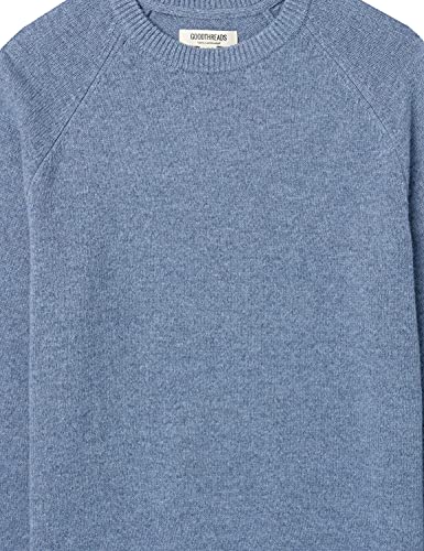 Marca Amazon - Goodthreads - Jersey de lana de cordero con cuello redondo para hombre, Azul (light blue), Large