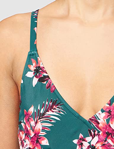 Marca Amazon - IRIS & LILLY Bañador Moldeador Mujer, Multicolor (Tropical Flower Print), M, Label: M