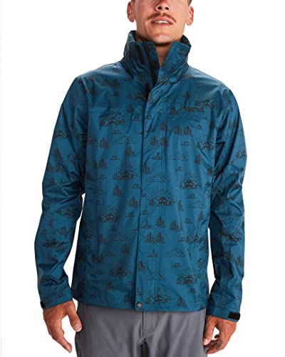 Marmot PreCip Eco Print Jacke Chaqueta Impermeable para Hombre, Estampado de Camping, XX-Large