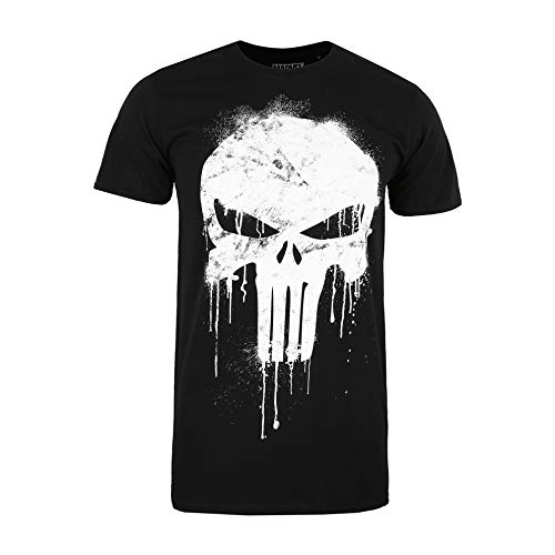 Marvel Avengers Punisher Skull Camiseta, Negro (Black Blk), Medium (Talla del Fabricante: Medium) para Hombre